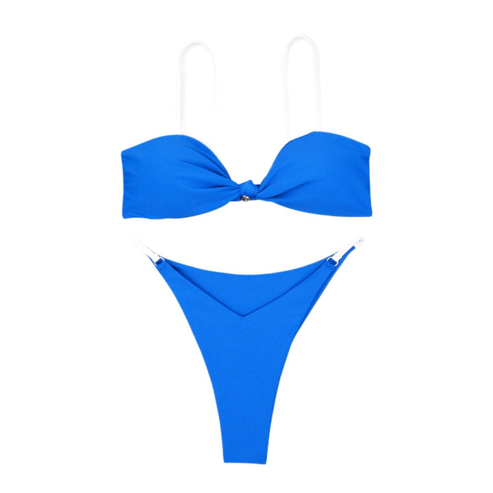 Dame Bandeau-bikini med trendy knude-design og hudvenligt materiale Skovae
