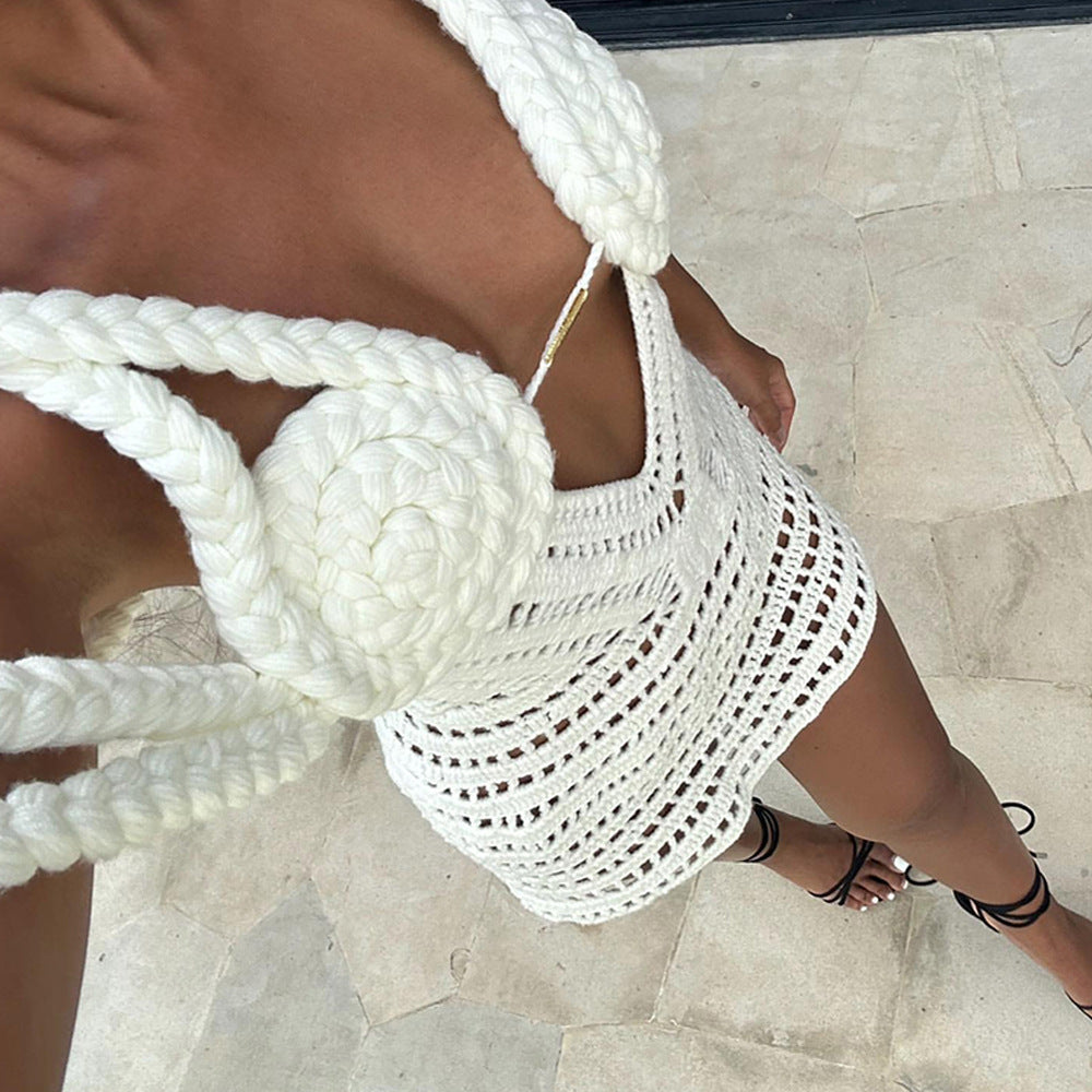 Dame Hækle Bodycon Mini Kjole Stilla