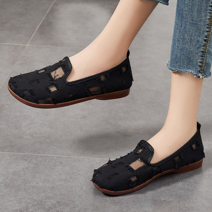 Femme Stilfulde Slip-On Fritidssko med Åndbart Cut-Out Design Stilla