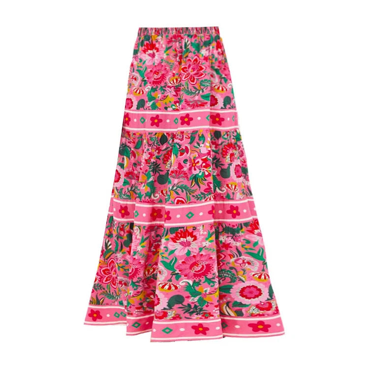 Dame Floral Motif Badedragt med legesygt stropdesign Skovae