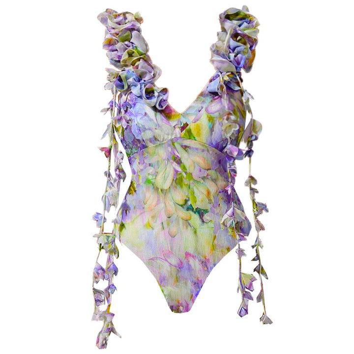Dame One-piece badebuks med elegante ruffles detaljer Skovae