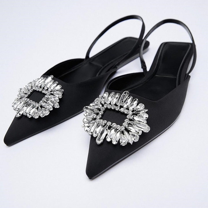 Damer Slingback Ballerinas med funklende strass-applikationer Stilla
