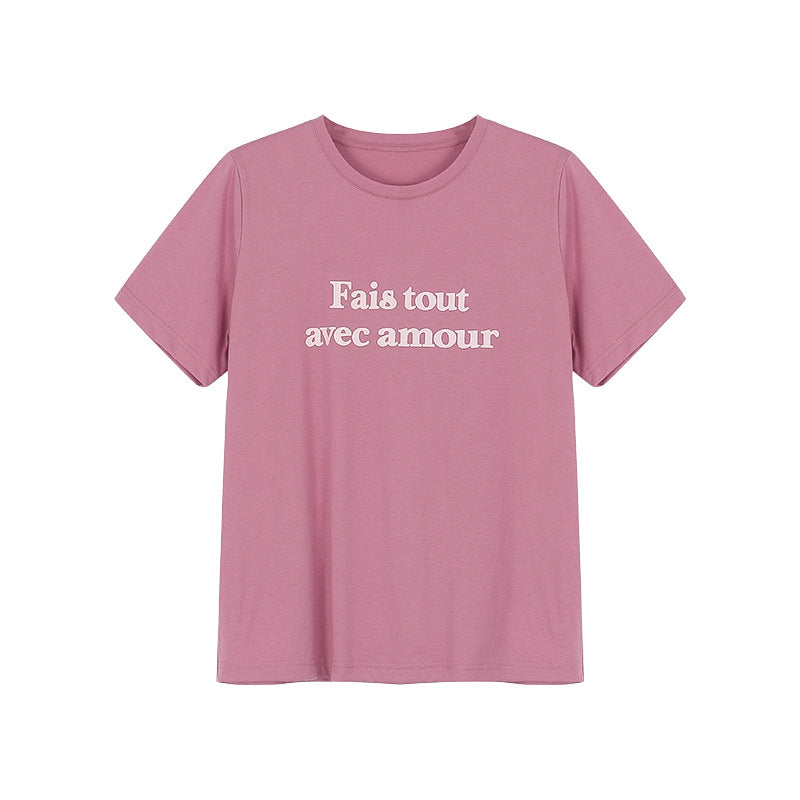 Dame T-shirt med kreativt tryk og afslappet snit Stilla