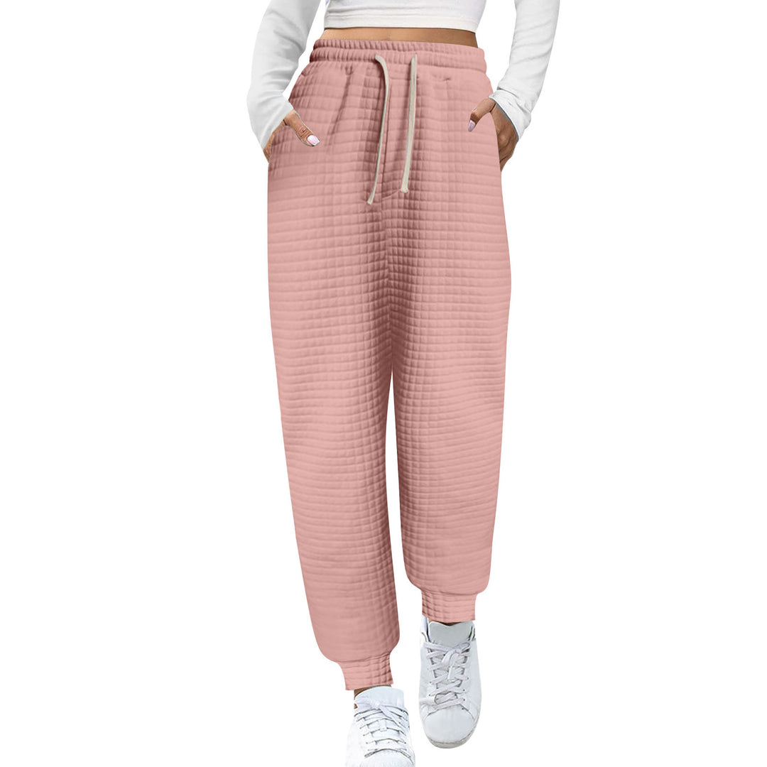 Dame afslappet fritidshose med snor og struktureret design Stilla