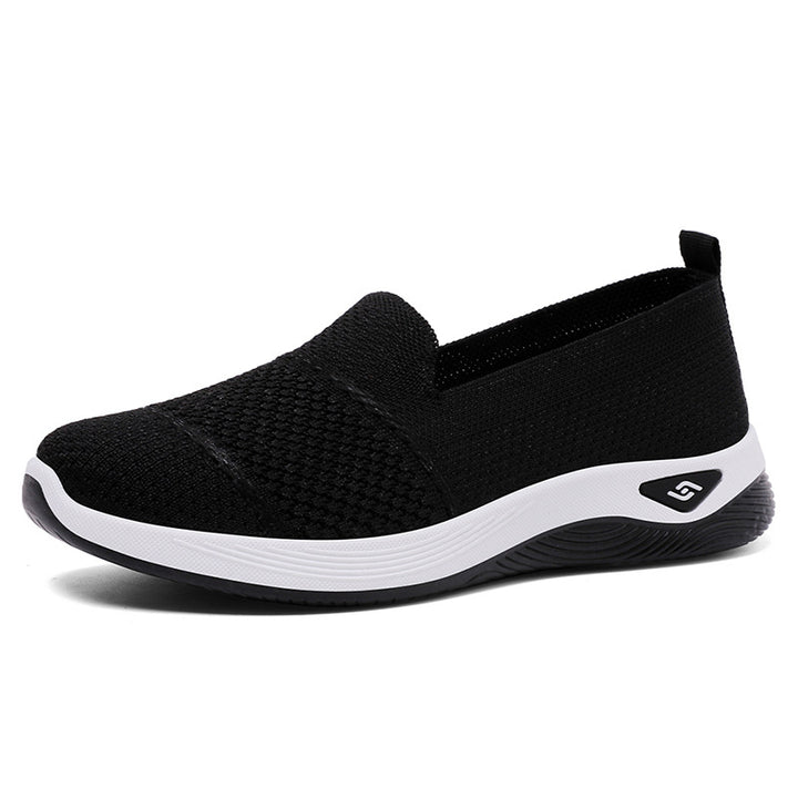 Dame Komfortable Slip-On Sneakers med åndbar strikkeflade og skridsikker sål Stilla