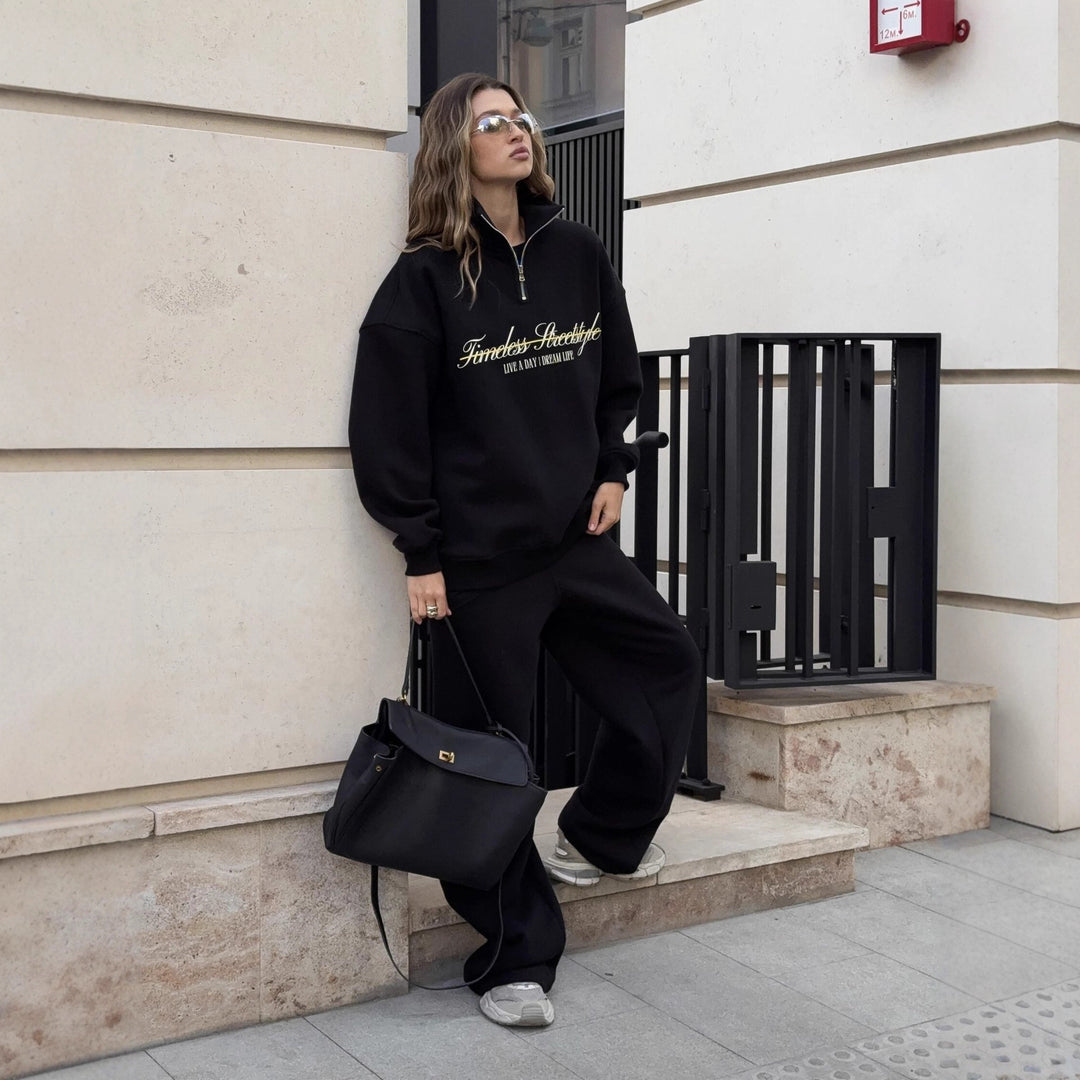 Kvinders sweatshirt med høj krave Skovae