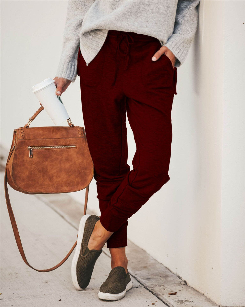 Stilla | Sweatpants Afslappet Pasform Bambusblanding Elastisk Bund Lommer