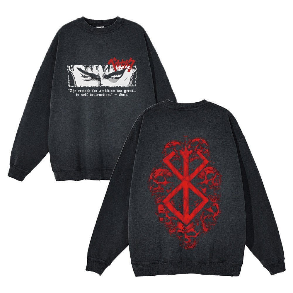 Kvinders sweatshirts med kreativ manga-design og afslappet snit Skovae
