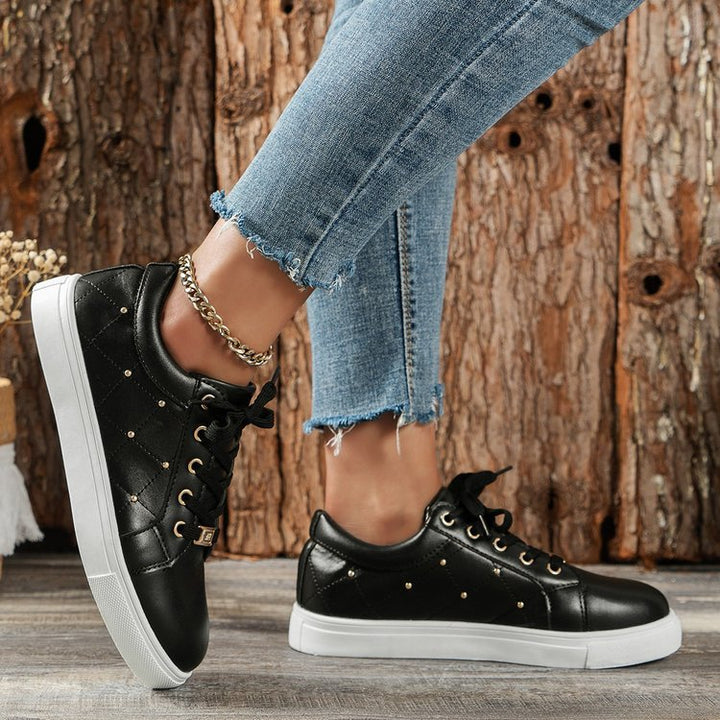 Dame Sporty Sneakers i det elegante stepmønster Stilla