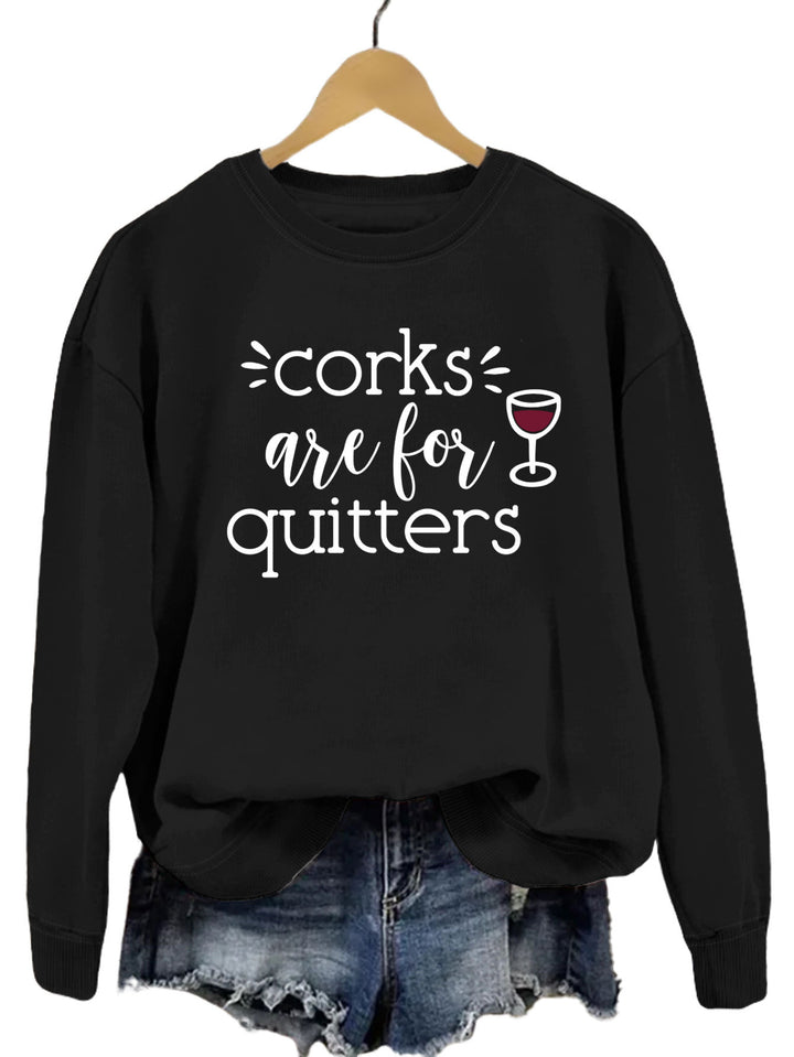 Kvinders sweatshirt med kreativt slogan og afslappet snit Stilla