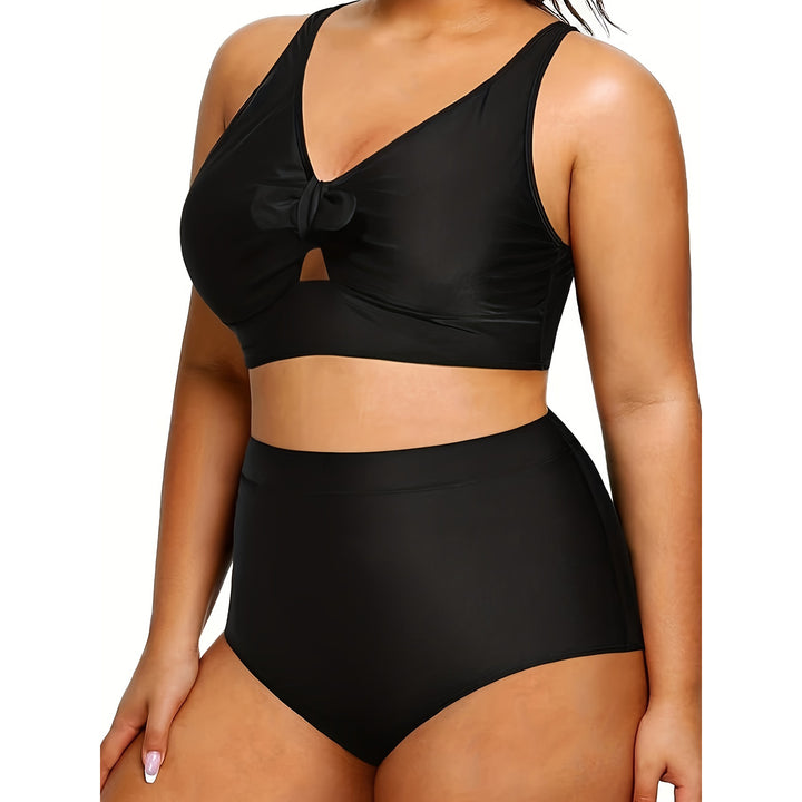 Damer Højtaljet Bikini-Sæt med moderigtigt Cut-Out Skovae