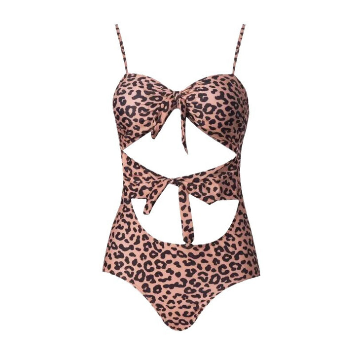 Dame Cut-Out Leopardmønster Enstykket Badedragt Stilla