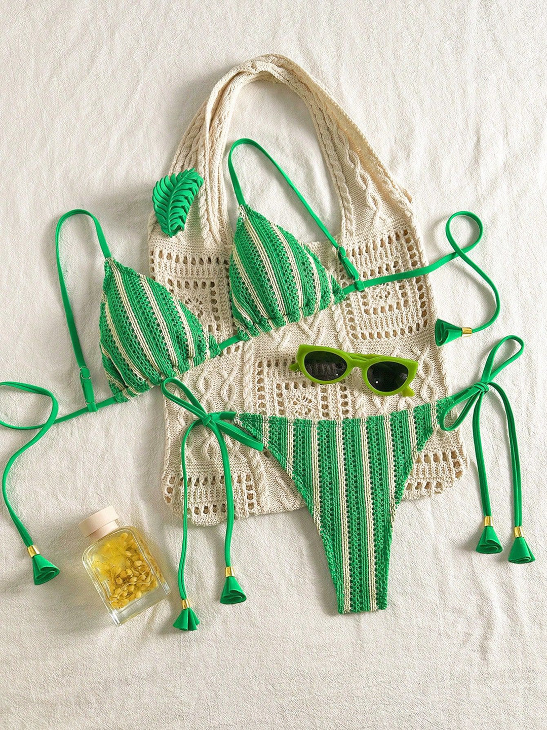 Dame Strappy Bikinisæt med justerbare stropper Skovae