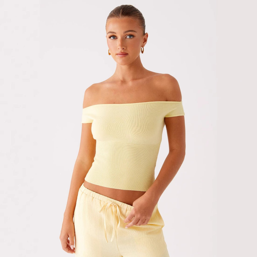 Dame Off-Shoulder Ribtop Skovae