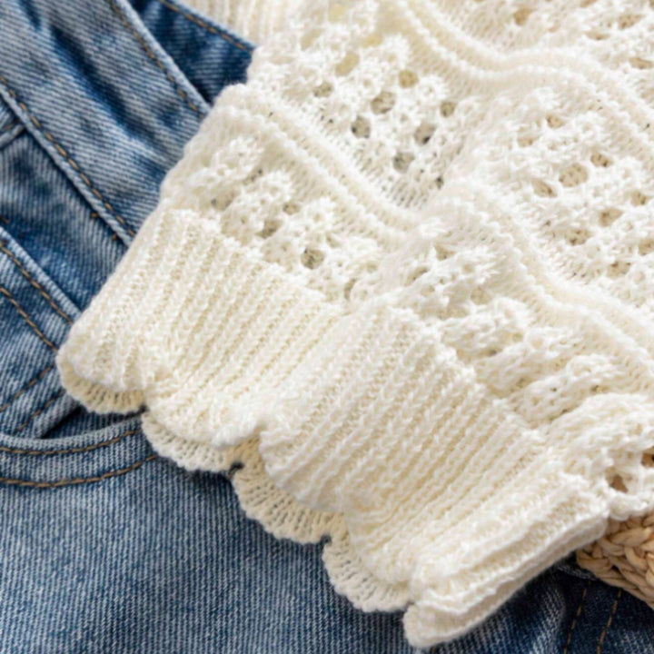 Femme Åben-Strik Crop Pullover Stilla