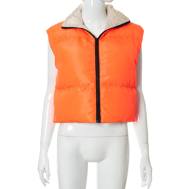 Femme Farveblok Utility Puffer Vest Stilla