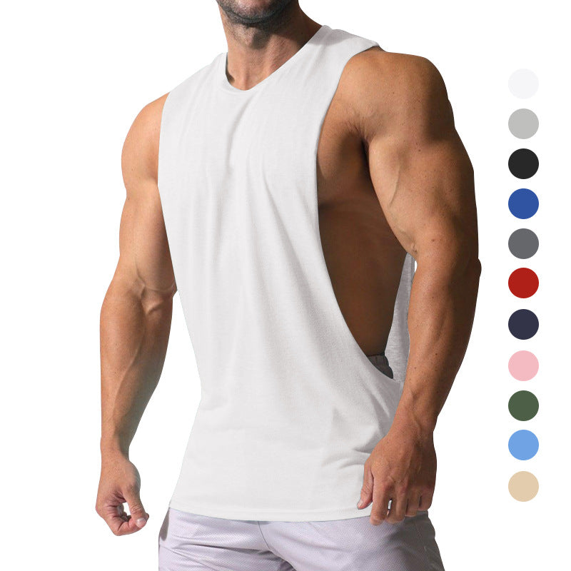 Herren nan Muskelshirt med ekstra dybe armåbninger og åndbart bomuldsblanding Skovae