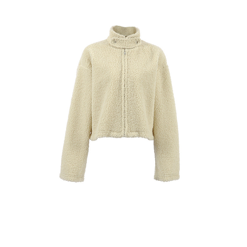 Dame Oversized Fleecejakke med høj krave og flot design Stilla