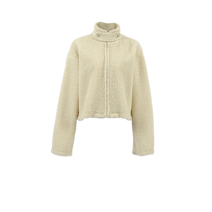 Dame Oversized Fleecejakke med høj krave og flot design Stilla