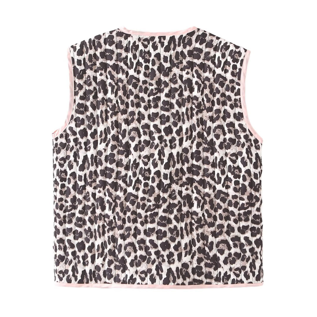 Femme quiltet ærmeløs Animal Print vest Stilla