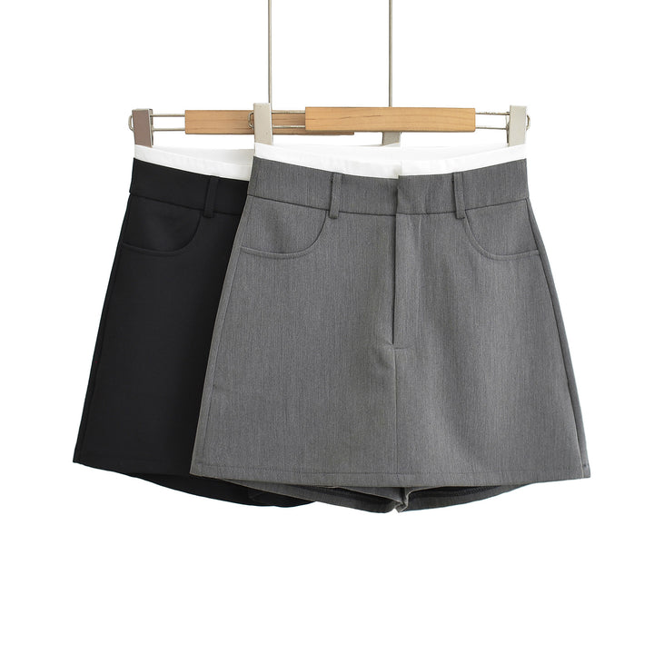 Dame sporty A-linje mini skirt med praktiske lommer og elastisk talje Stilla