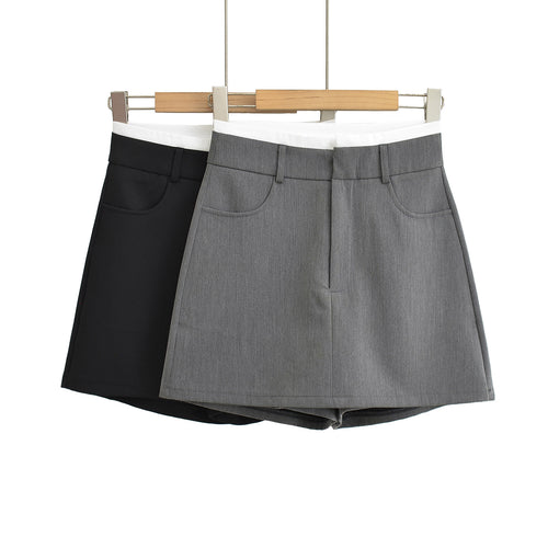 Dame sporty A-linje mini skirt med praktiske lommer og elastisk talje Stilla