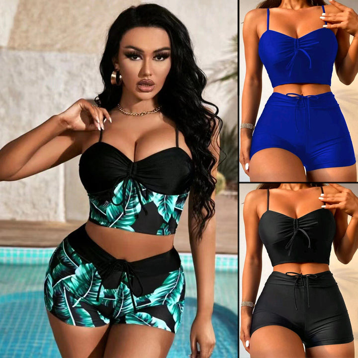 Dame Sporty bikini sæt med crop top og shorts Skovae