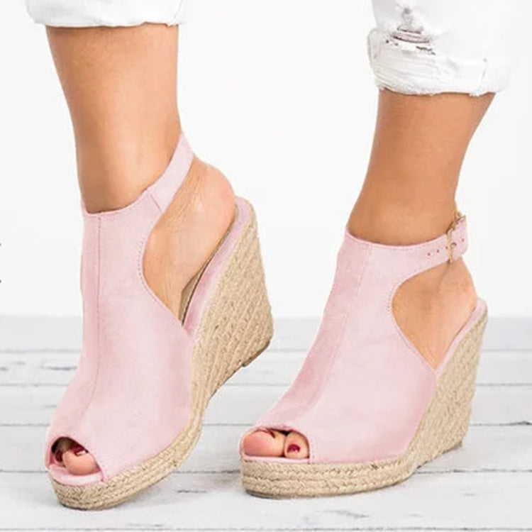 Dame Wedge-sandaler med åben tåområde og justerbar rem Stilla