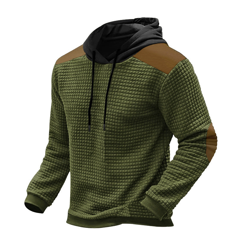 Herrer sporty hoodie med struktureret yttermateriale og kontrastelementer Stilla