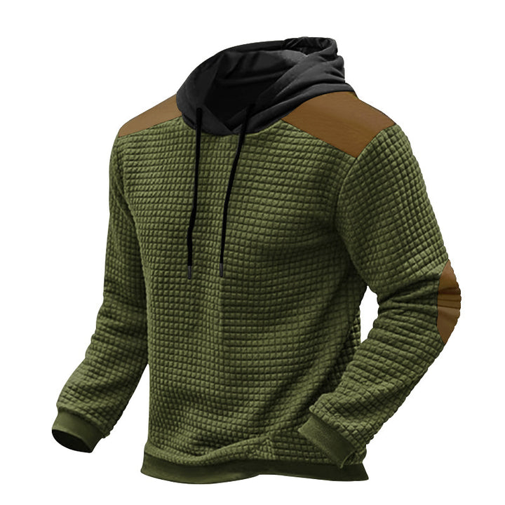 Herrer sporty hoodie med struktureret yttermateriale og kontrastelementer Stilla
