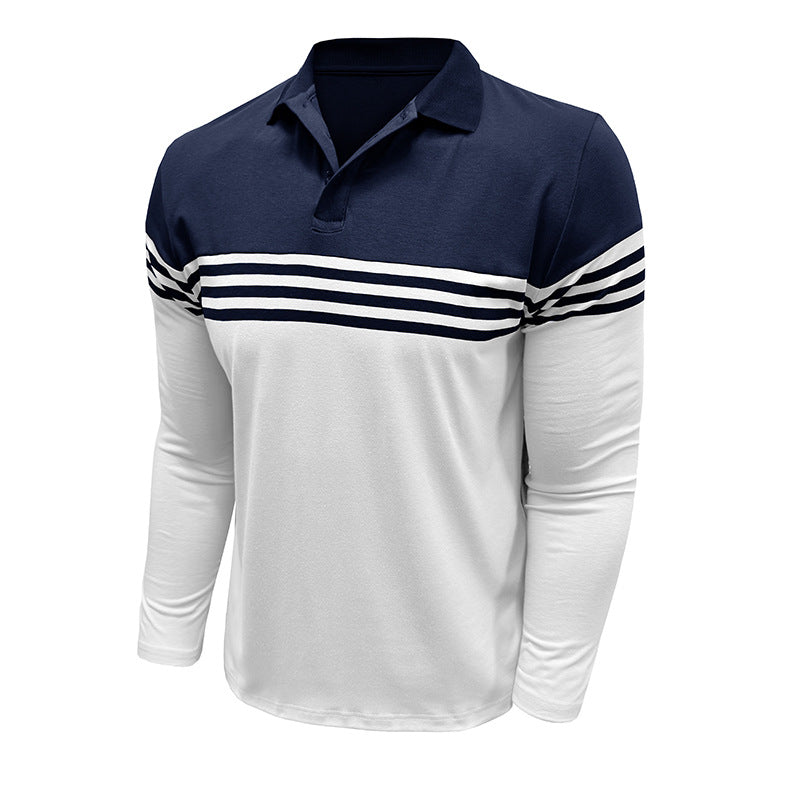 Herrer Poloshirt med moderigtigt stribemix og kvalitetsbomuldsstof Stilla
