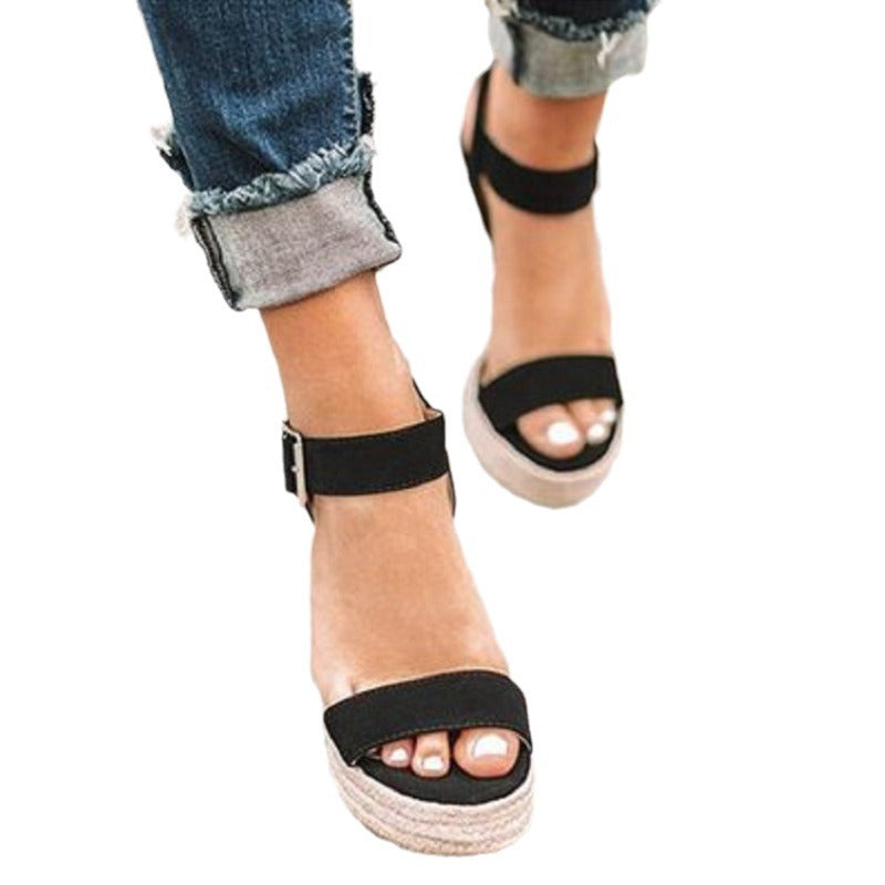 Dame Wedge-sandaler med smal rem og behageligt fodseng Stilla