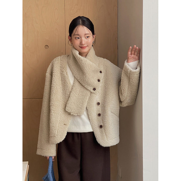 Damer casual fleecejakke med oversized snit og smart krave Stilla