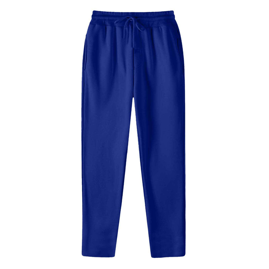 Herrer nan lige Sweatpants lavet af meleret bomuldsblanding med elastisk linning snoretræk og sidelommer Skovae