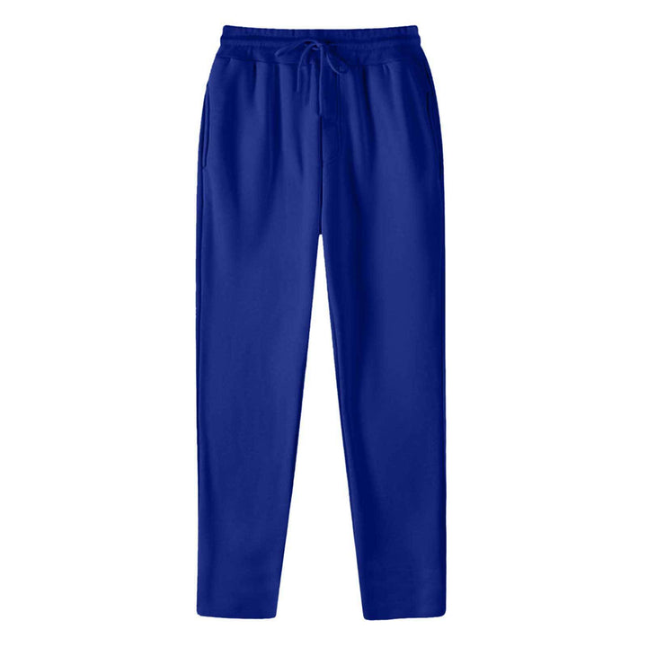 Herrer nan lige Sweatpants lavet af meleret bomuldsblanding med elastisk linning snoretræk og sidelommer Skovae