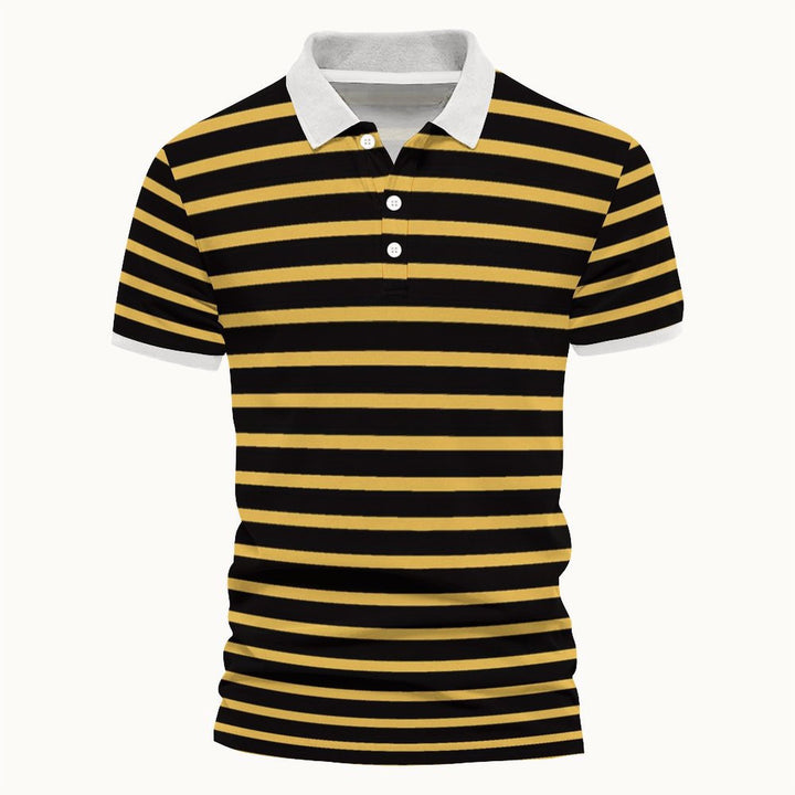 Herrer polo shirt med moderne stribedesign og høj kvalitets krave Stilla