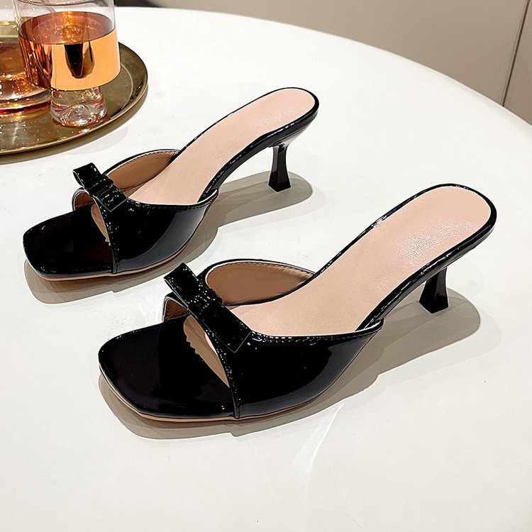 Dame Elegant Slingback Sandaler med dekorativt Bue-detalje og flot Hæl Stilla