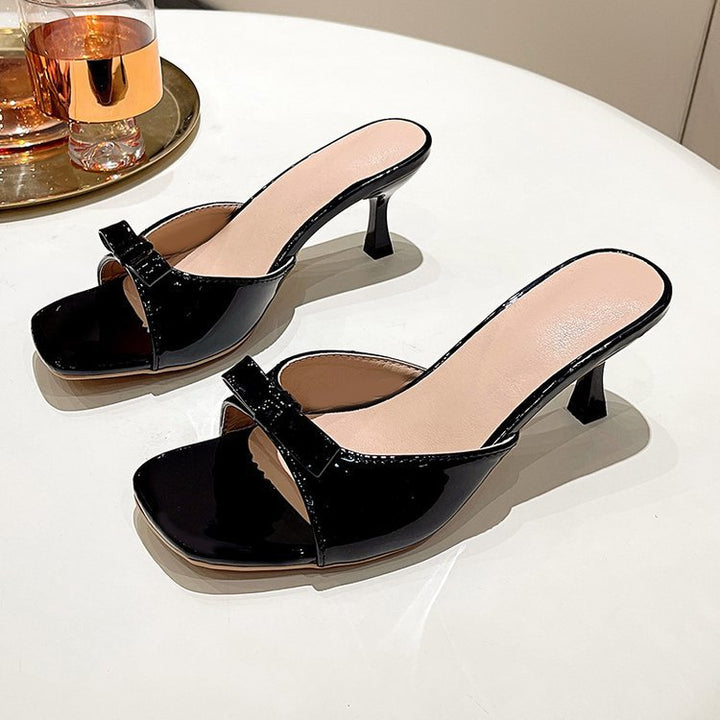 Dame Elegant Slingback Sandaler med dekorativt Bue-detalje og flot Hæl Stilla