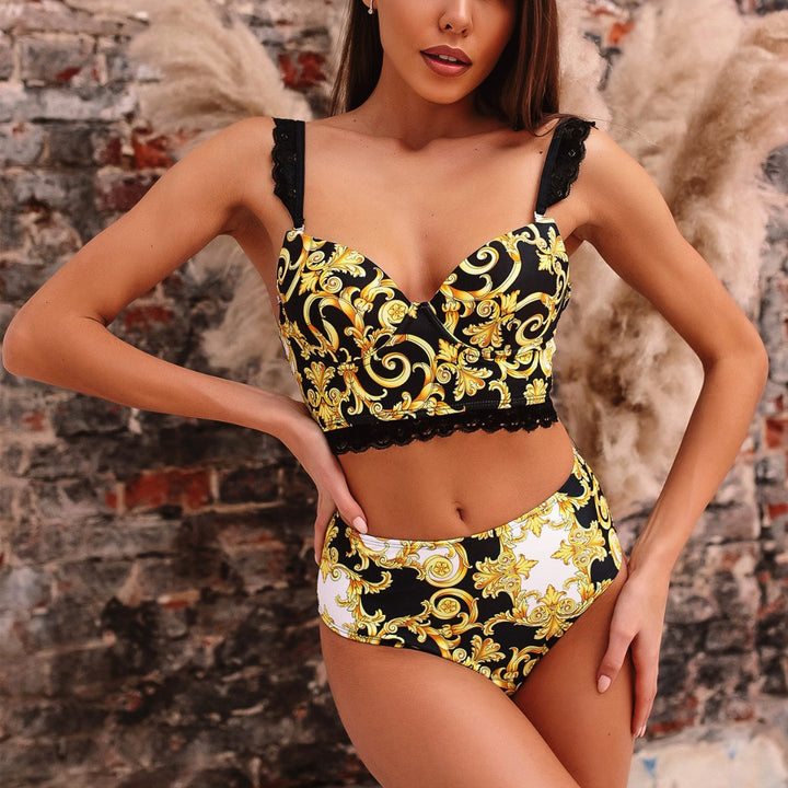 Dame Push-Up Bikini med dekorerede stropper Skovae