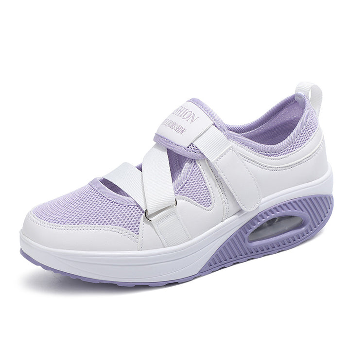 Dame nan stabiliserende komfort-sneaker med luftpolstret kile sål og velcro-rem lukning Skovae