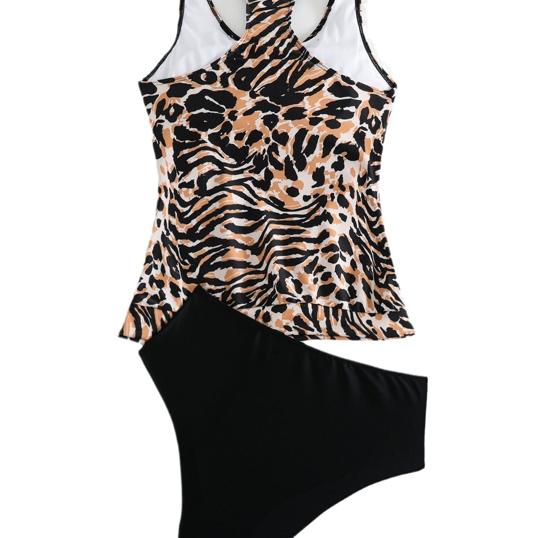 Dame Tankini-sæt med trendy dyreprint og figurvenlig pasform Stilla