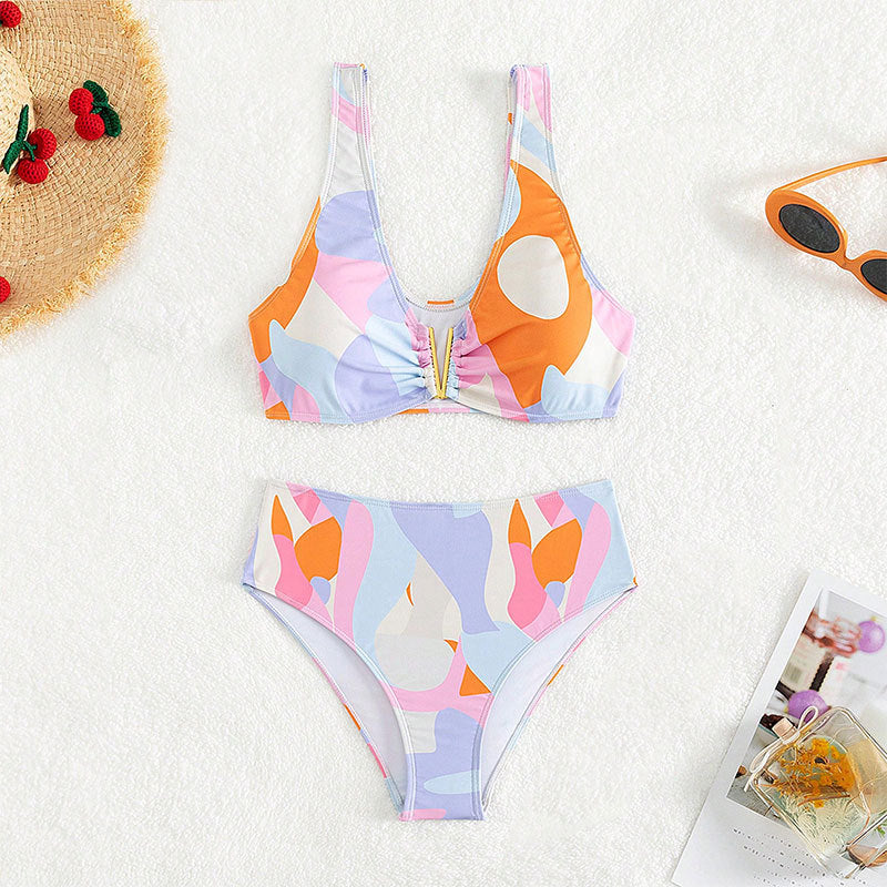 Damer Højskåret Bikini med raffineret Design Skovae