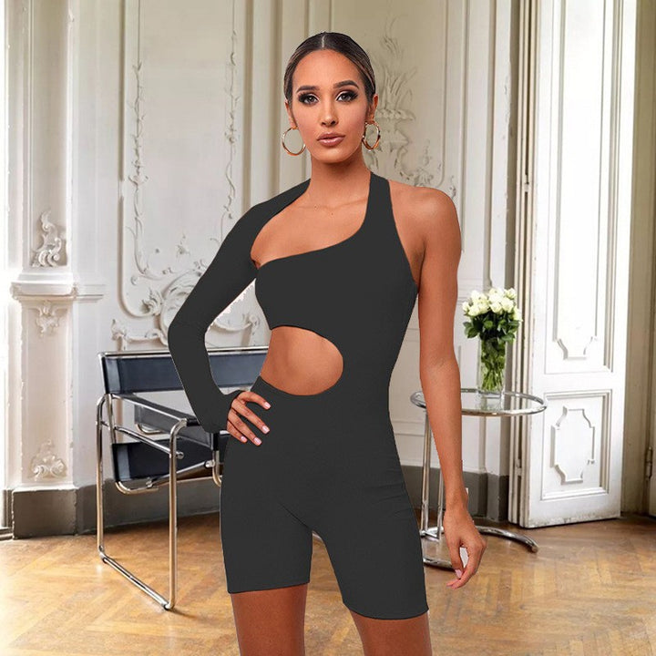 Dame figurformet Cut-Out-overalls med asymmetrisk design Stilla