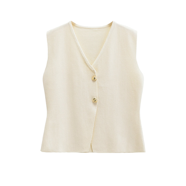 Dame Casual Knap-Op Vest Stilla
