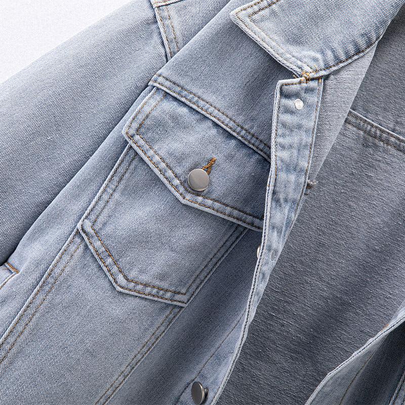 Kvinders afslappede denimjakke i moderne oversized snit med brystlommer Stilla