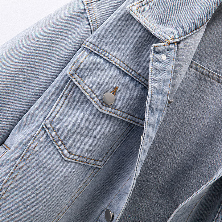 Kvinders afslappede denimjakke i moderne oversized snit med brystlommer Stilla