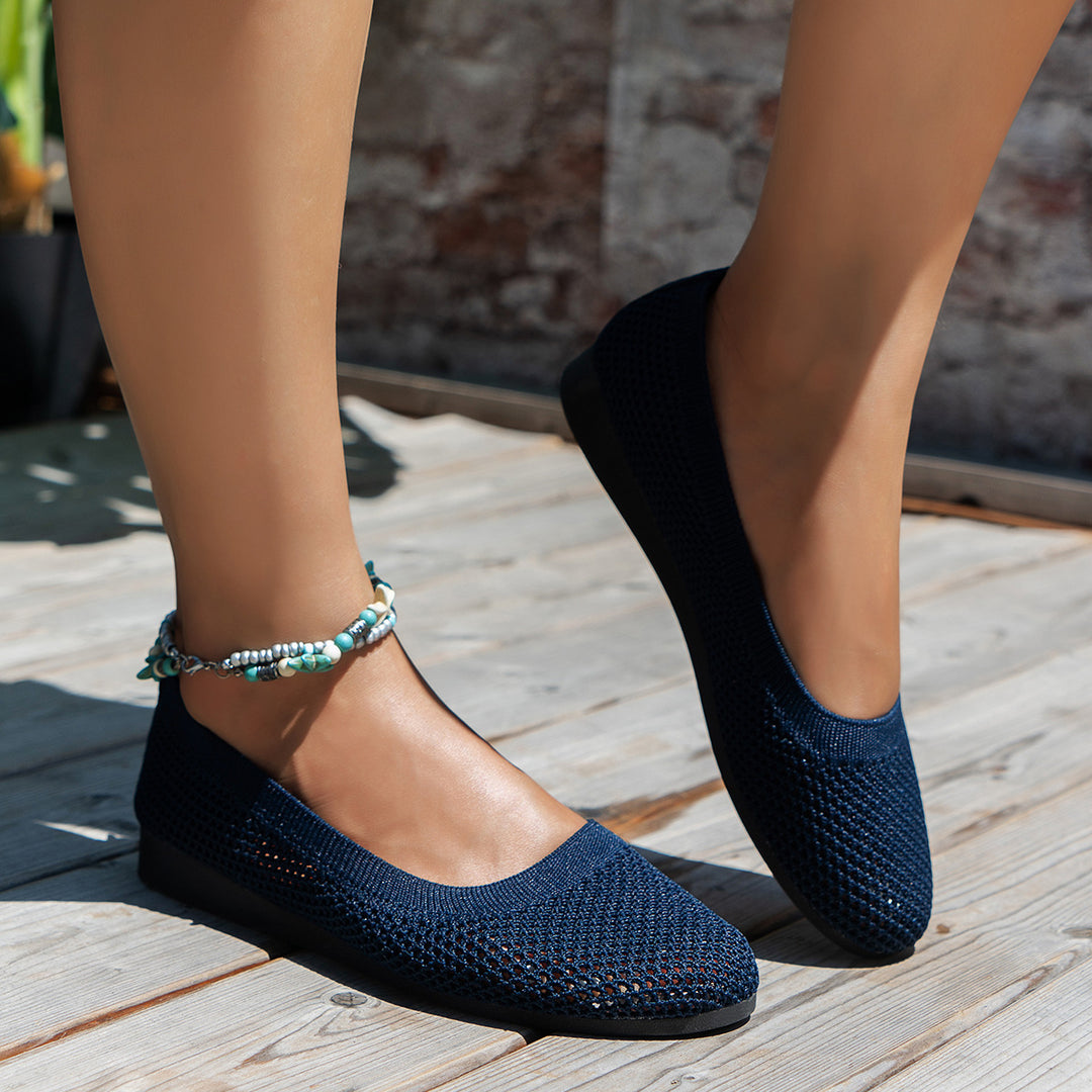 Dame Åndbare Ballerinas i fleksibelt netmateriale Stilla