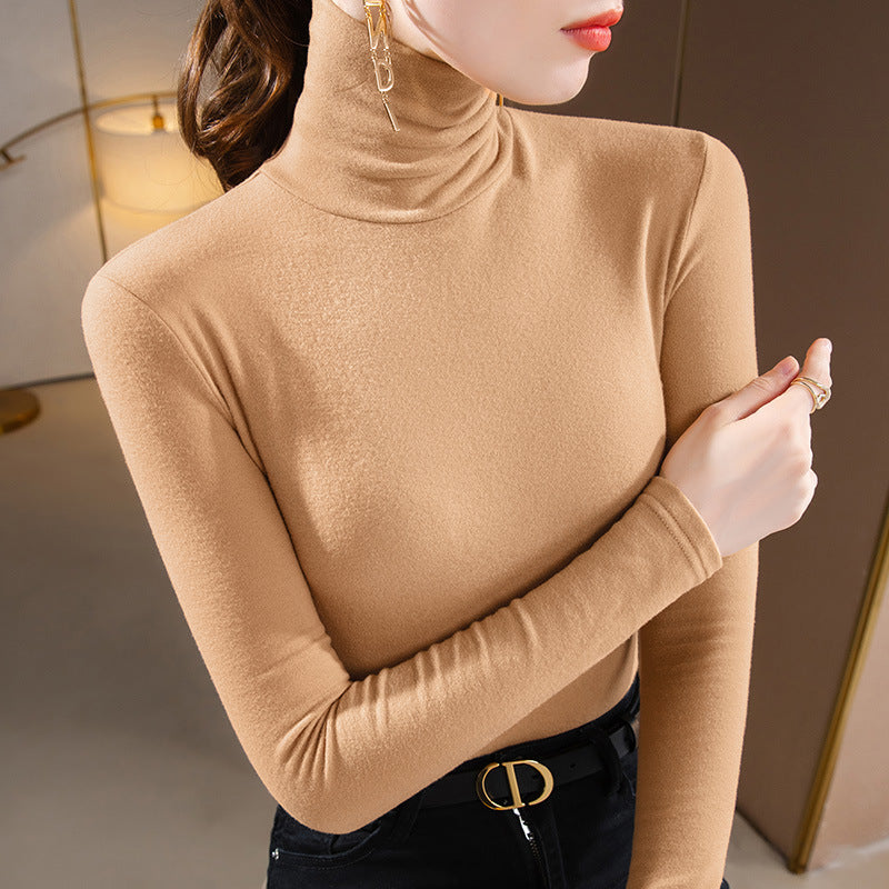 Dame Turtleneck-overdel i blødt stretchmateriale med feminin pasform Stilla