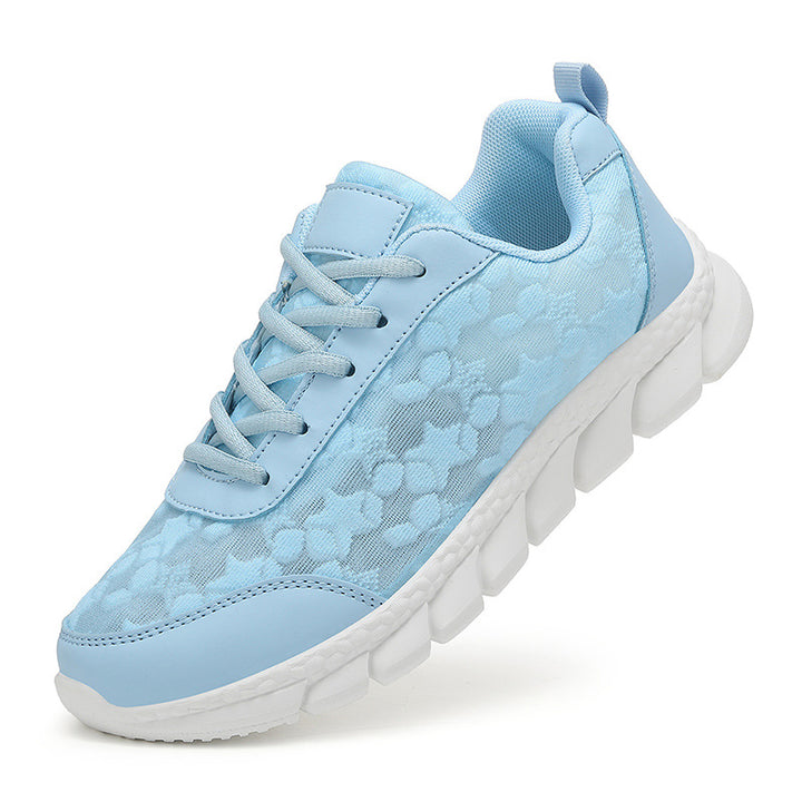 Dame net sneaker med blomstermønster i net, fleksibel segmentsål og polstret hælkant Skovae