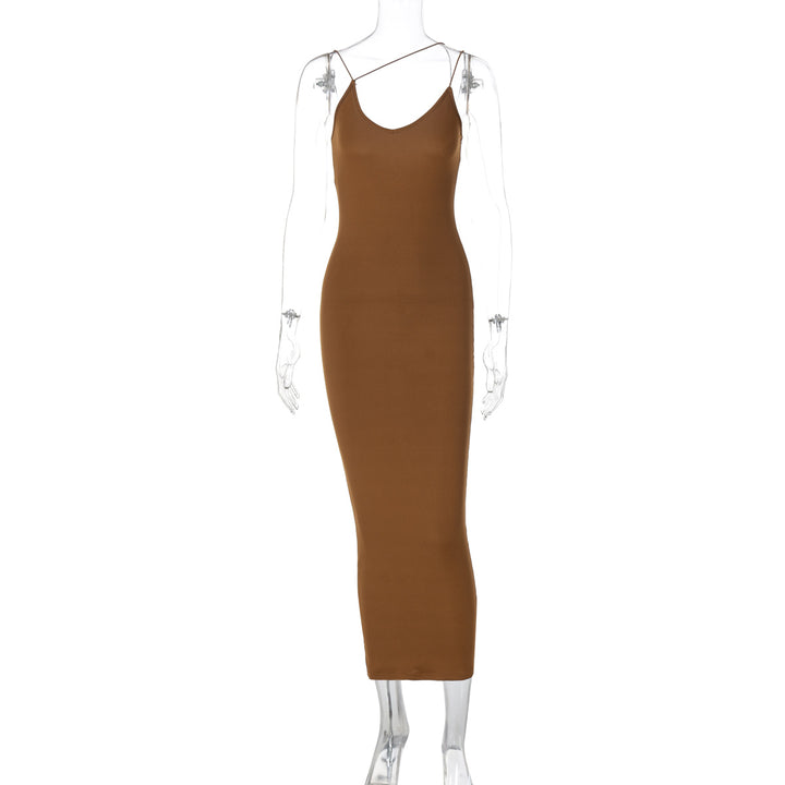 Dame Figurtilpasset Midikjole med elegant Spaghetti-strop-design Stilla